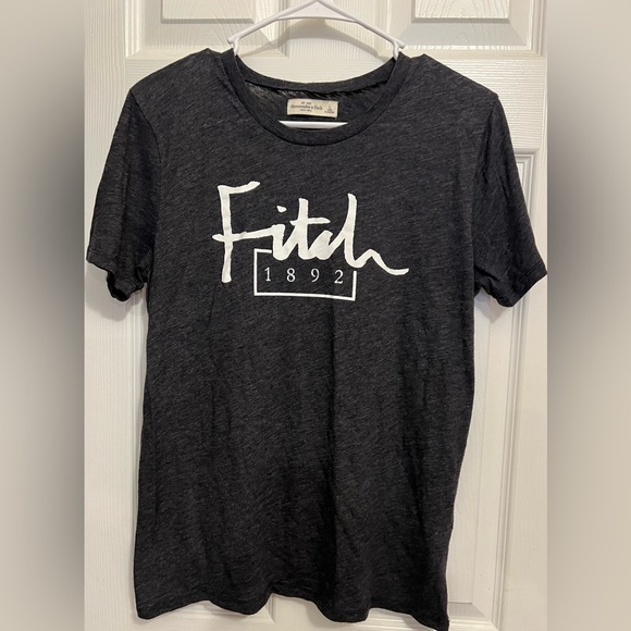 Abercrombie & Fitch Tops - Abercrombie & Fitch 1892 Women’s Large Stretchy Blue Gray T-Shirt ‘90’s Y2K